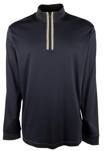 Hugo Boss Men's Tenore Jersey Quarter Zip Long Sleeve Pullover 2XL Dark Blue