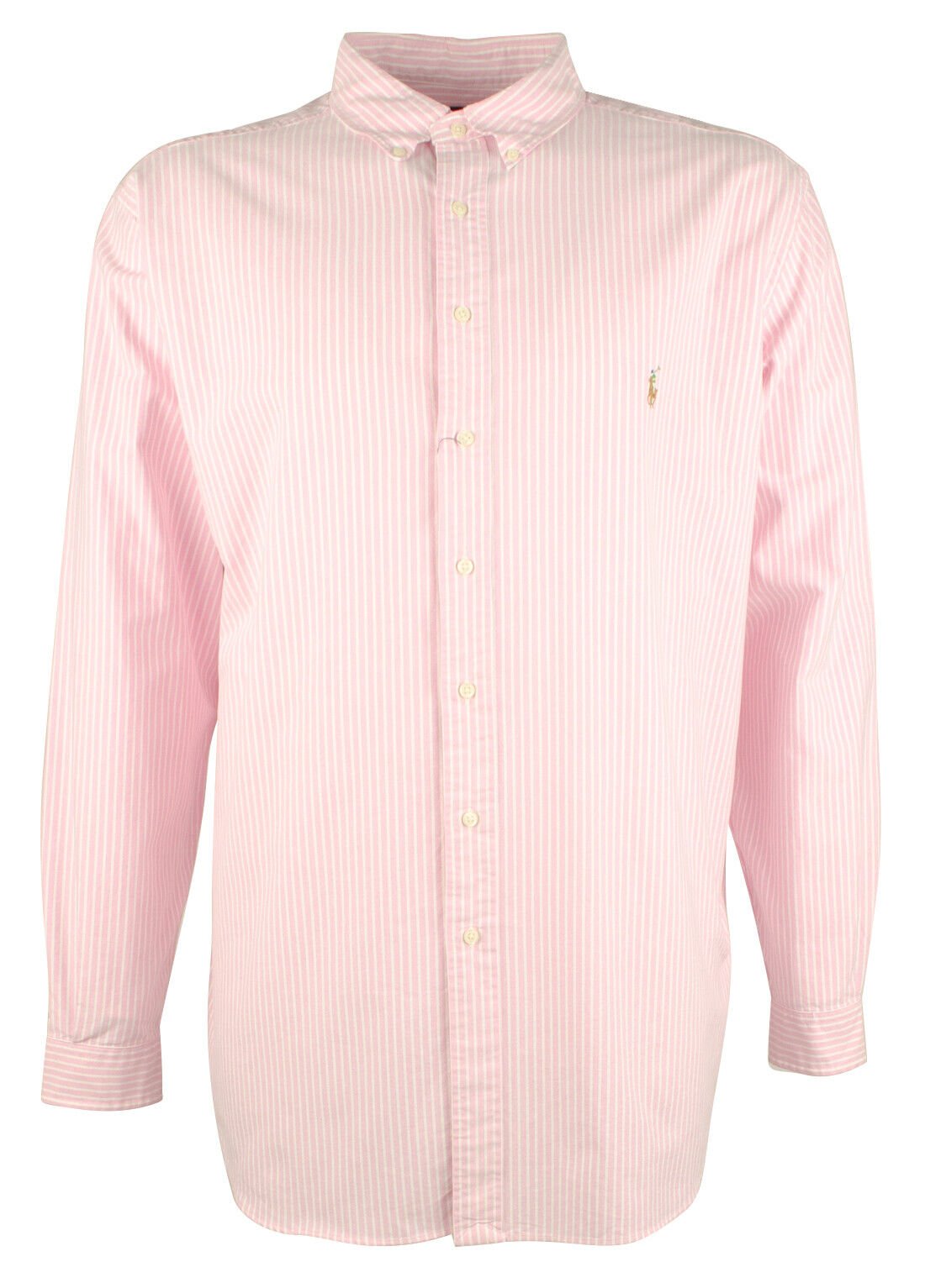 Polo Ralph Lauren Men's Big and Tall Striped Oxford Long Sleeve Shirt-P-2LT
