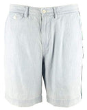 Ralph Lauren Polo Men's 9.25" Classic-Fit Chambray Flat Front Shorts, Chambray W/Stripe (36)