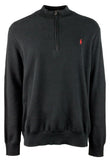 POLO RALPH LAUREN Men's Big & Tall Mesh Knit Cotton Quarter Zip Sweater Blck 3XB Black