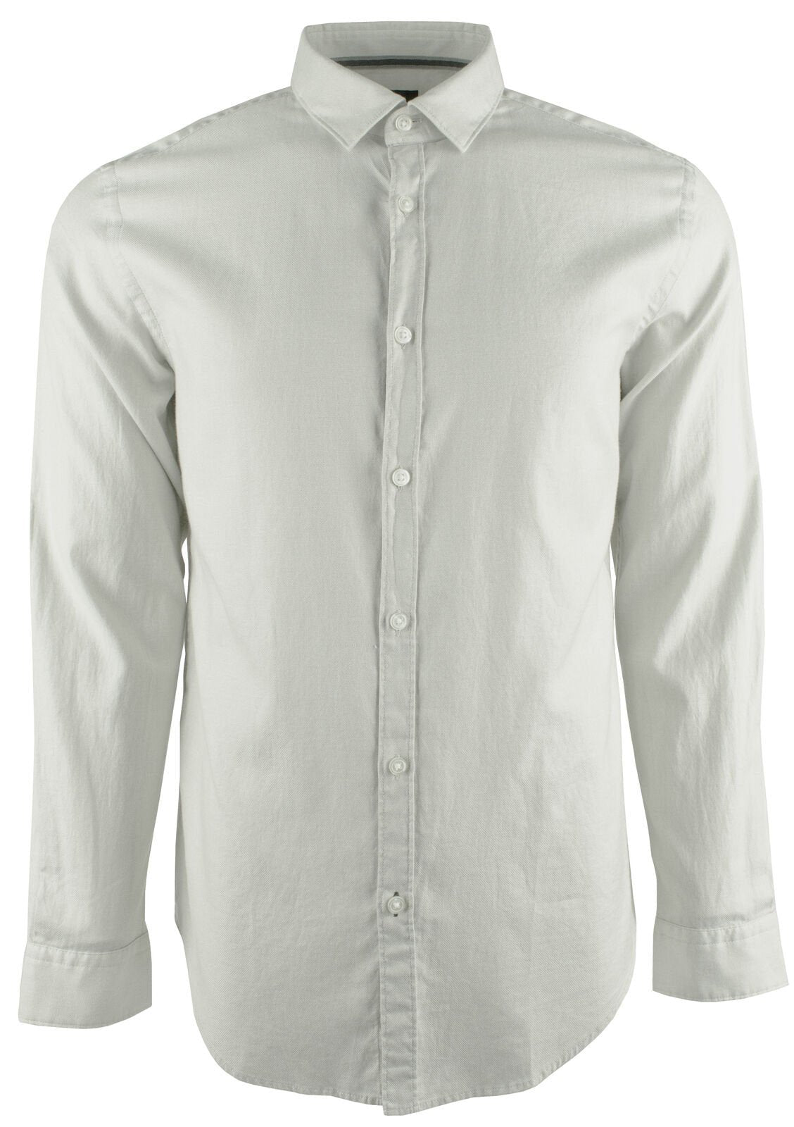 Hugo Boss Men's Rikki Slim Fit Stretch Long Sleeve Shirt Natural