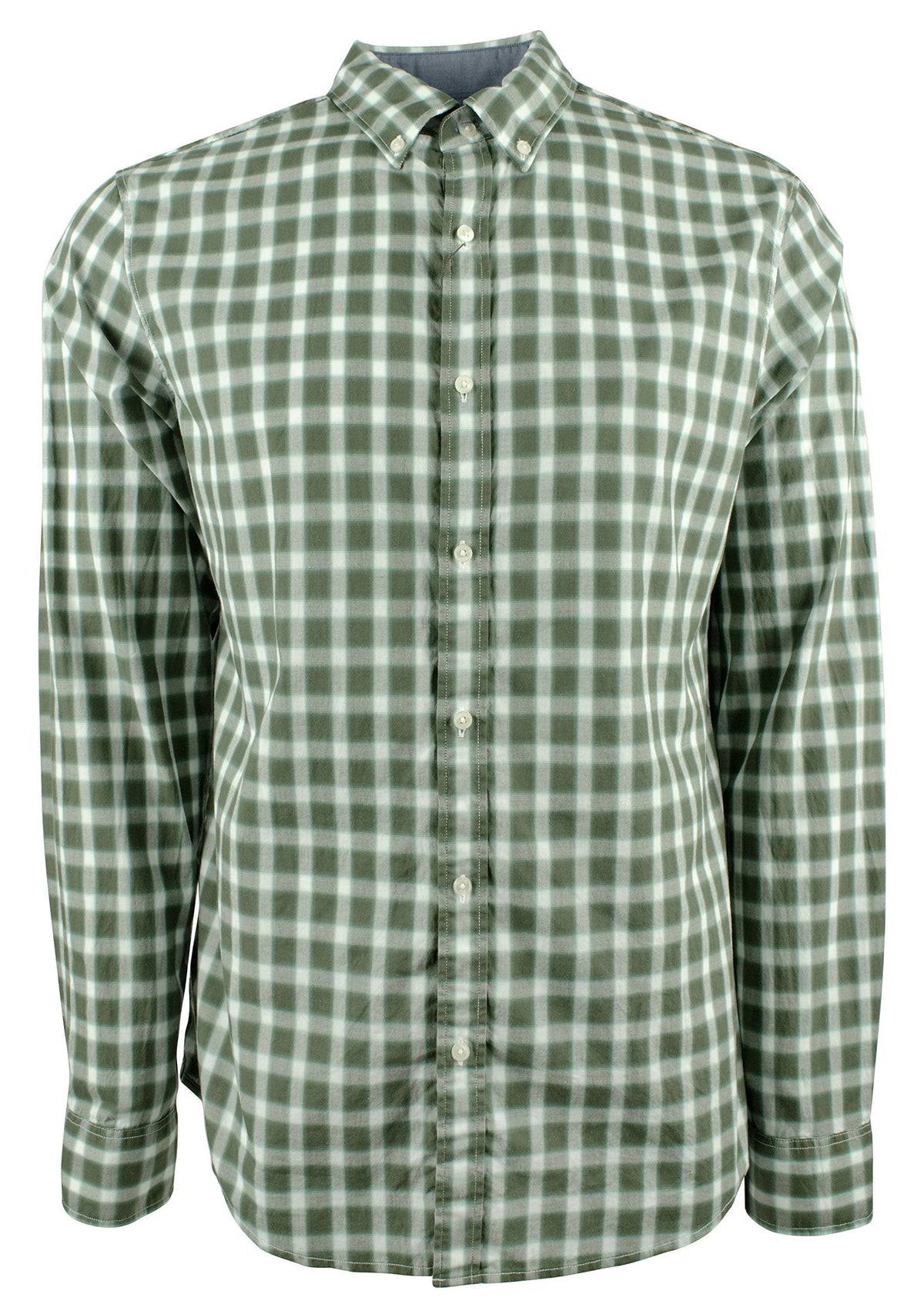 Men's Slim Fit Plaid Long Sleeve Shirt VG XXL Viridian Green