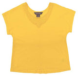 Ralph Lauren Kid's Girl's Cap Sleeve Jersey Top T-Shirt-Y-3/3T Yellow