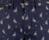POLO RALPH LAUREN Men's Stretch Classic Fit 9" Printed Sailboat Chino Shorts Navy 33