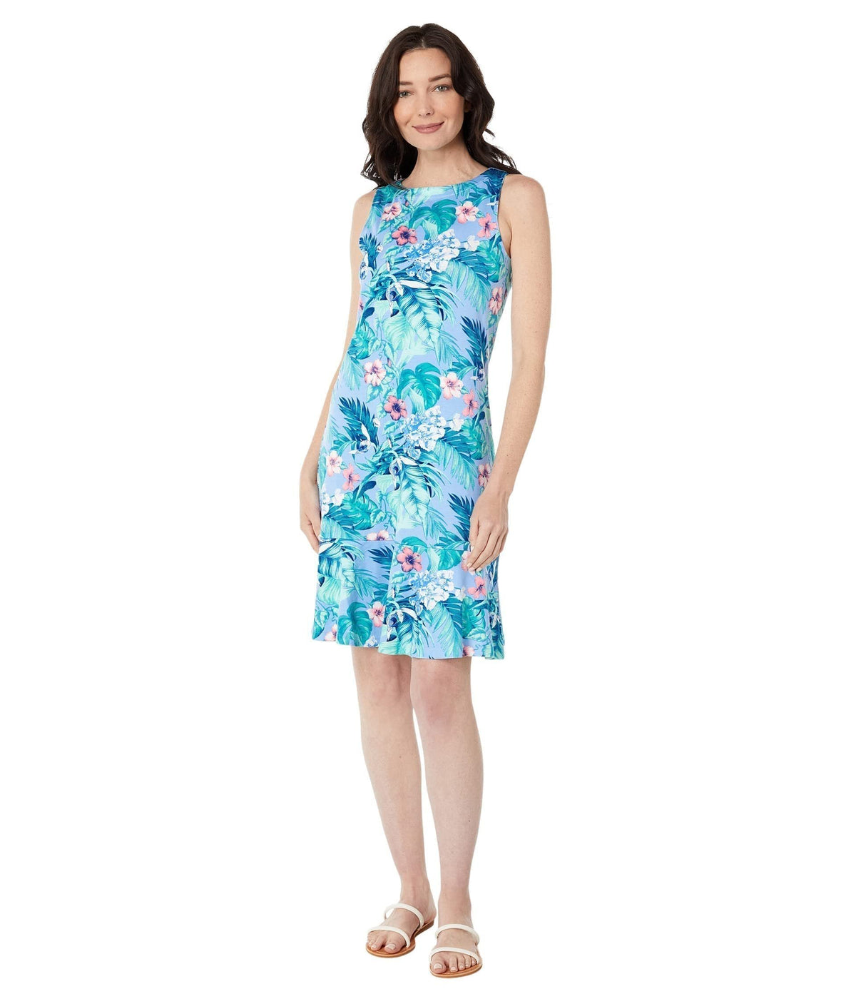 Tommy Bahama Darcy Hibiscus Haven Dress Light Sky XS (US 2)