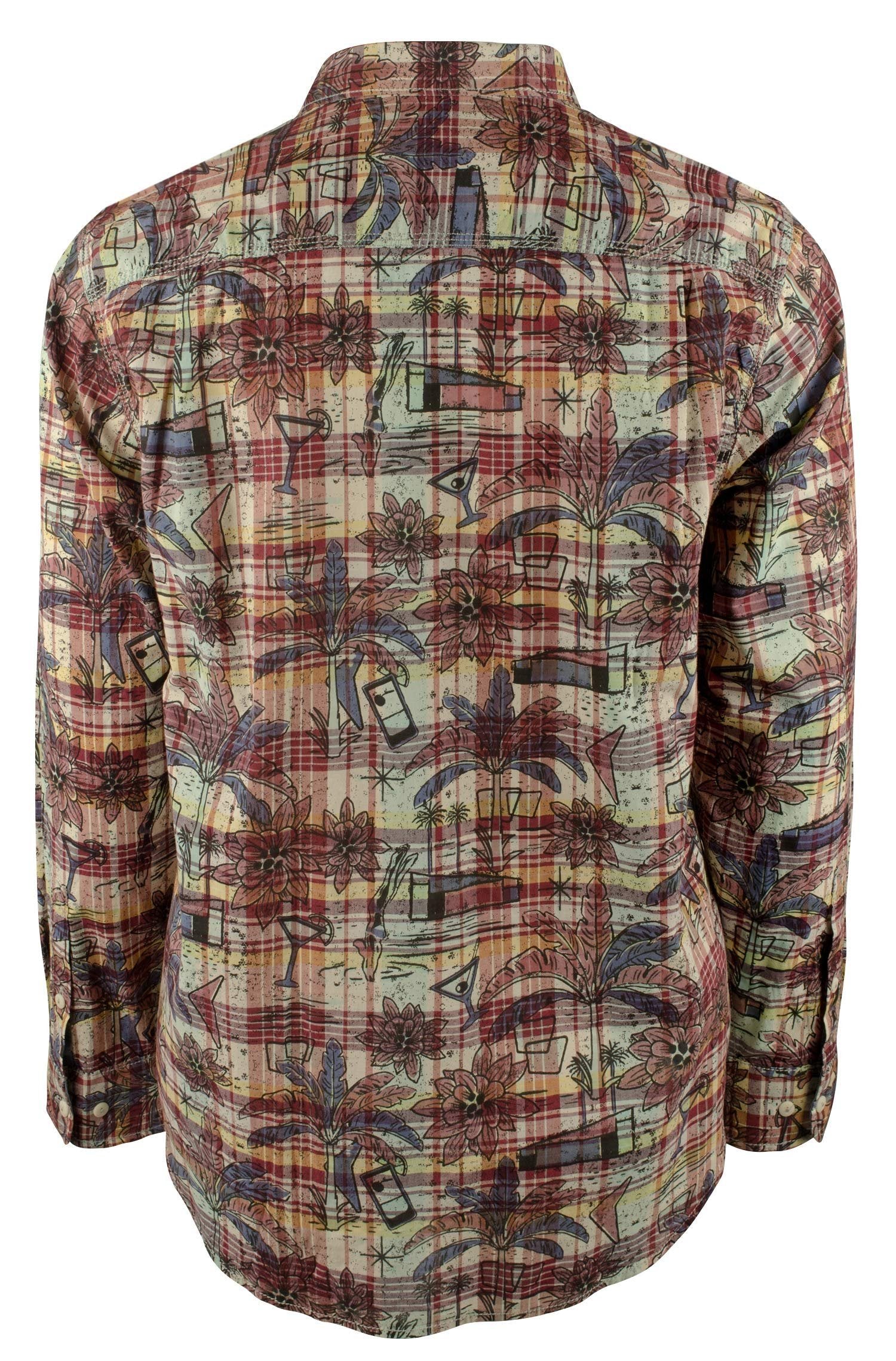 Tommy Bahama Men's Long Sleeve Palm Springs Plaid Camp Shirt Medium