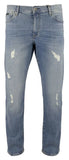 Armani Exhange Men's J16 Destroyed Straight Fit Jeans Washed Blue 38S