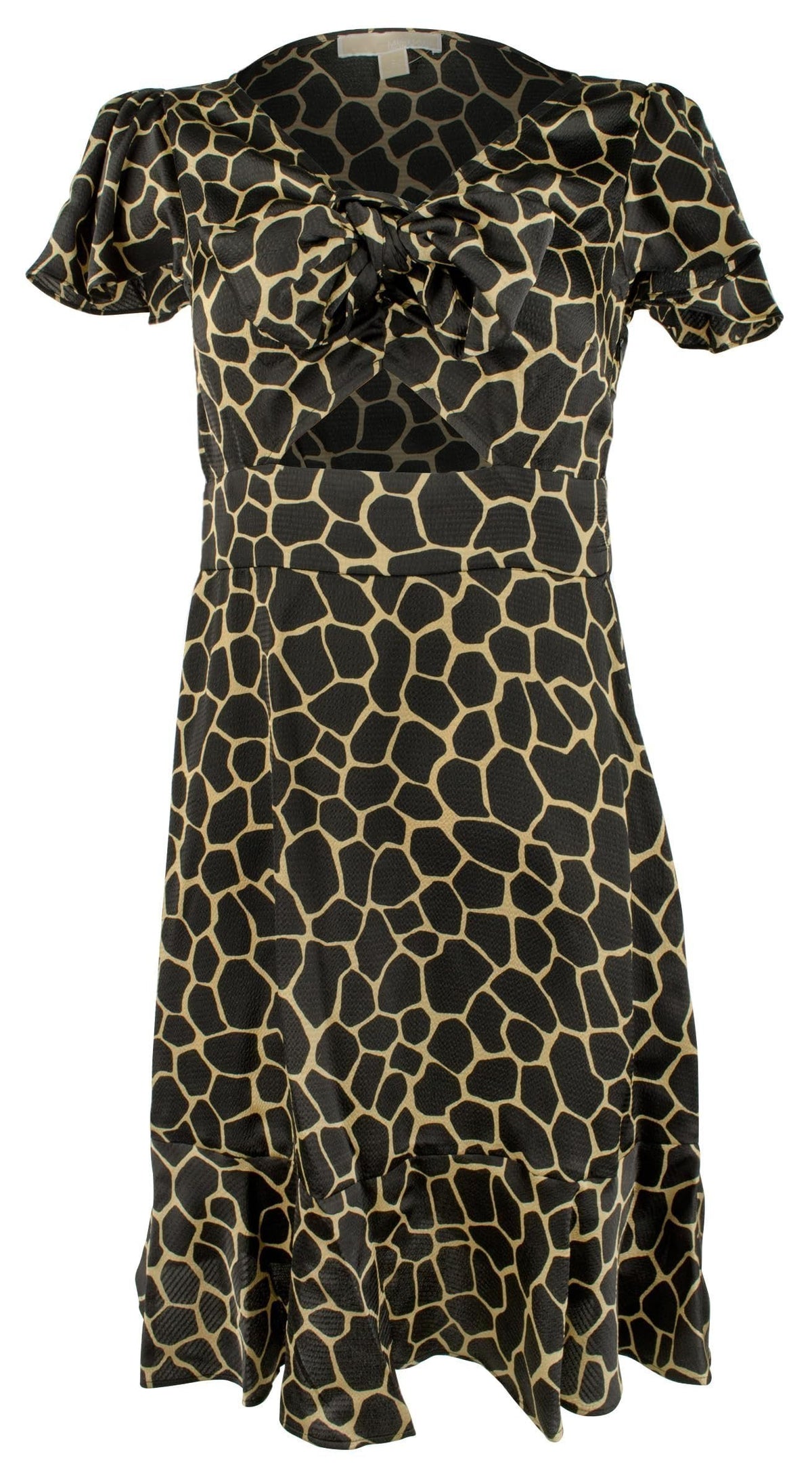 Michael Kors Women's Giraffe Printed Tie Front Mini Dress