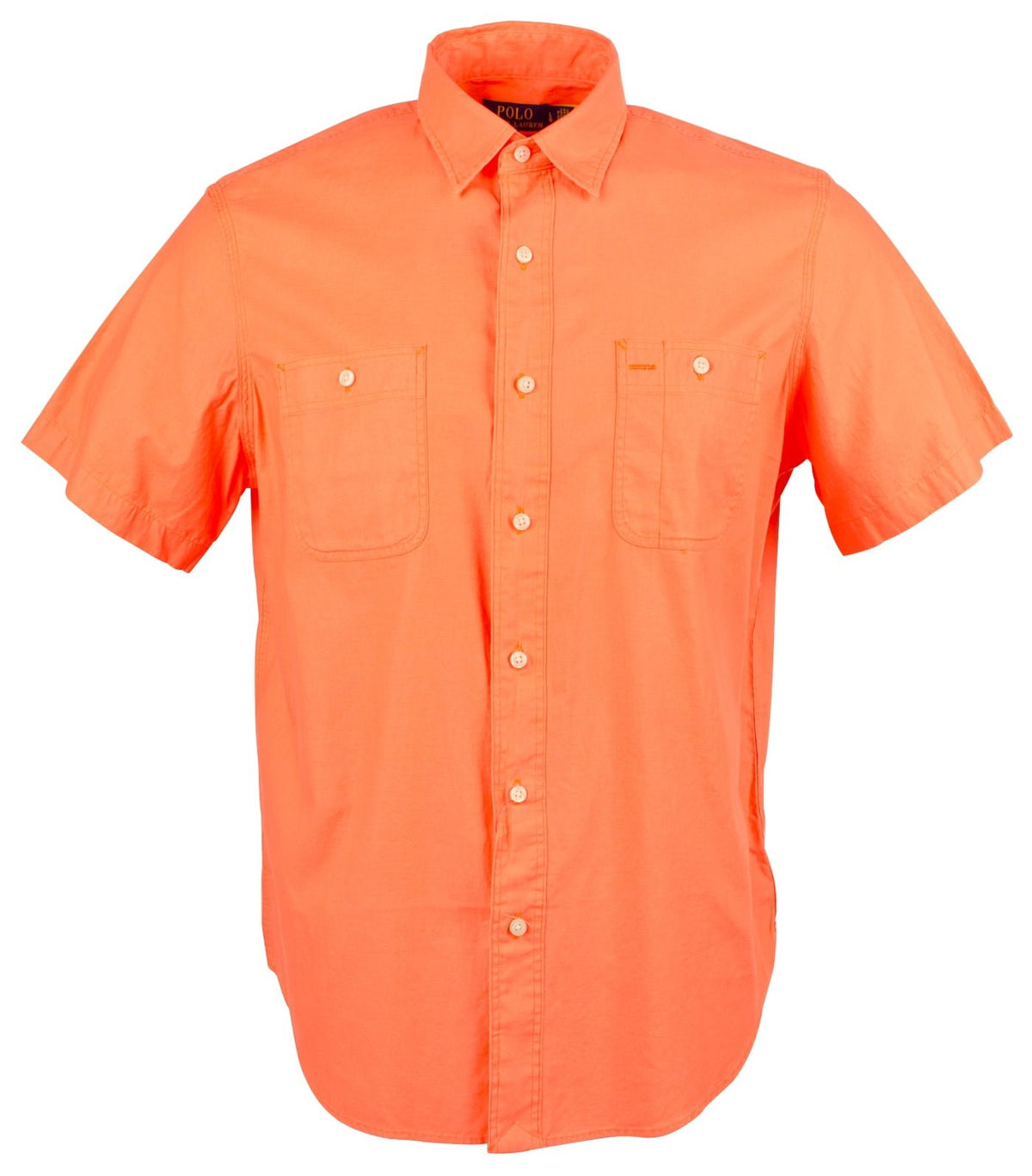 Ralph Lauren Men's Classic Fit Short Sleeve Button Down Shirt Racing Orange 2XL