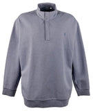 POLO RALPH LAUREN Men's Big & Tall Double-Knit Quarter Snap Pullover Shirt Bl 4XLT Blue