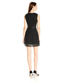 Armani Exchange Women's Faux Leather Fit and Flare Dress