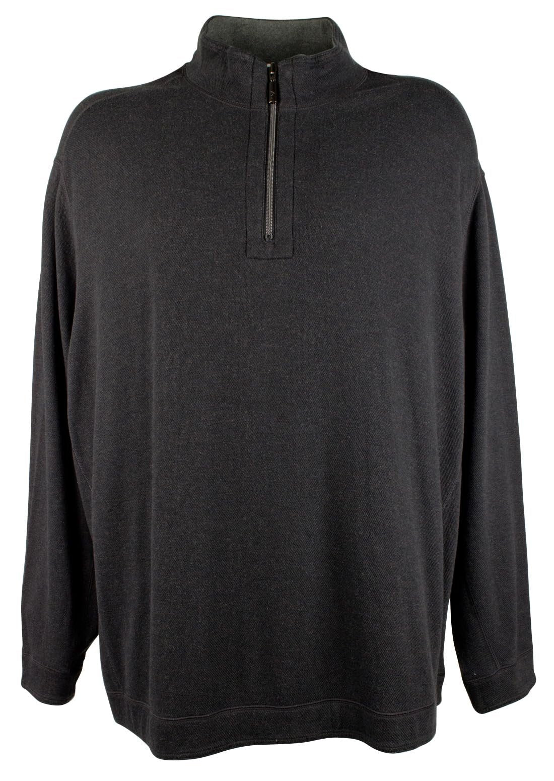 Tommy Bahama Men's Big & Tall Flipshore Half Zip Sweatshirt (Ebony, 4XB)