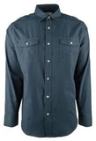 Men's Classic Fit Button Down Work Shirt DDnm Large Dark Denim