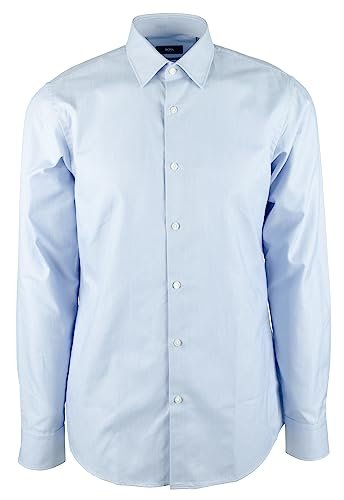 Hugo Boss Men's Enzo Regular Fit Long Sleeve Button Down Shirt 15.5  (34/35) Pastel Blue