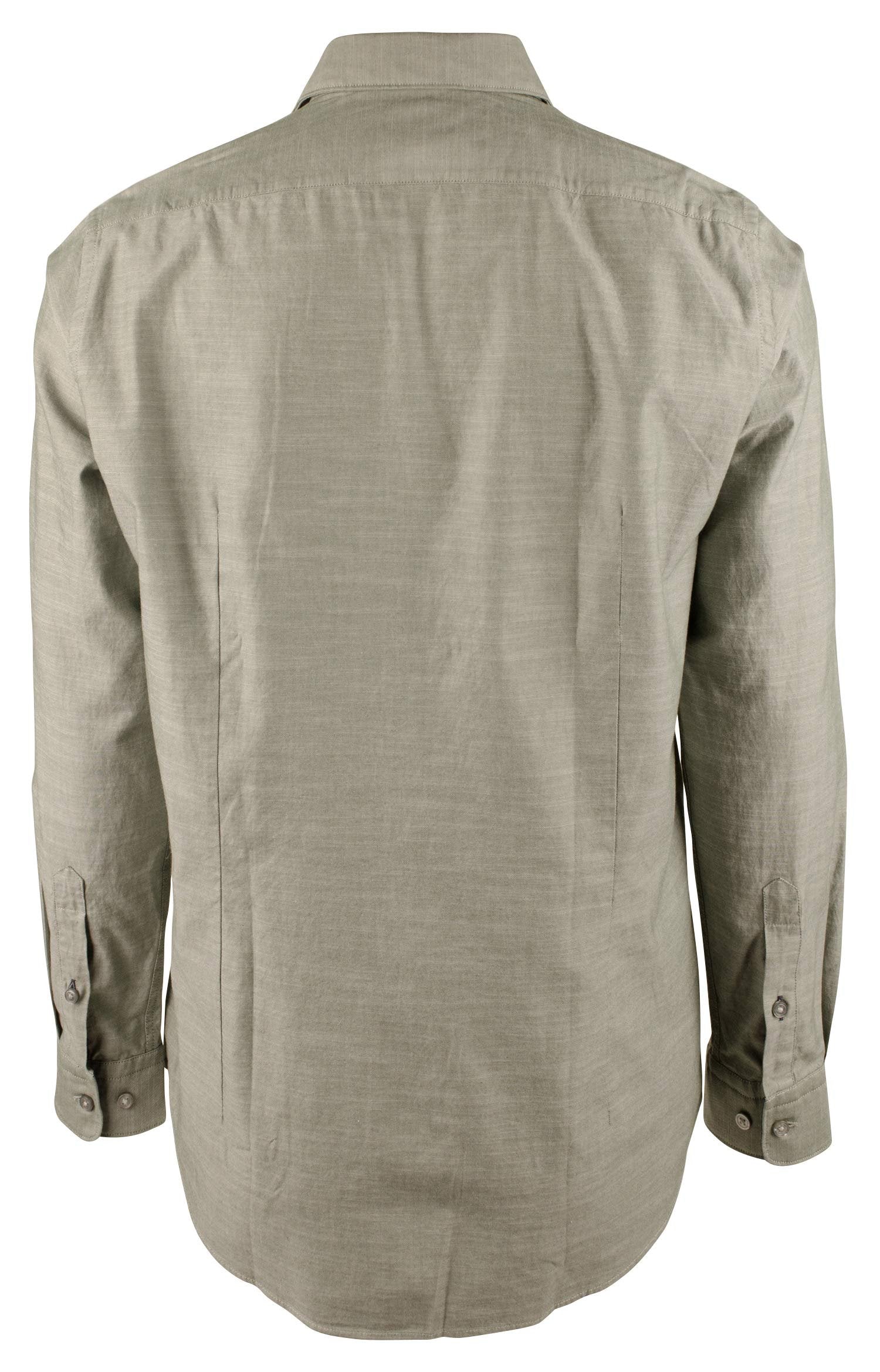 Hugo Boss Men's Lukas Regular Fit Stretch Long Sleeve Dress Shirt Open Green
