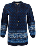 Michael Kors Women's Printed Peplum Top DN XS
