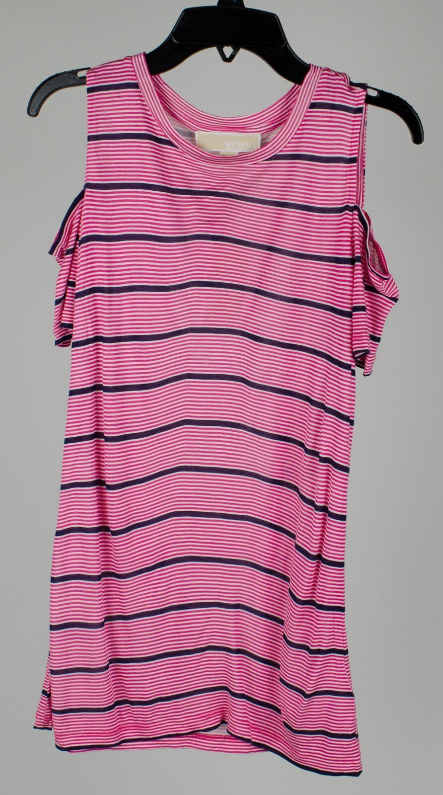 Customer Retun Michael Kors Women's Stripe Cutout Short Sleeve Shirt XS