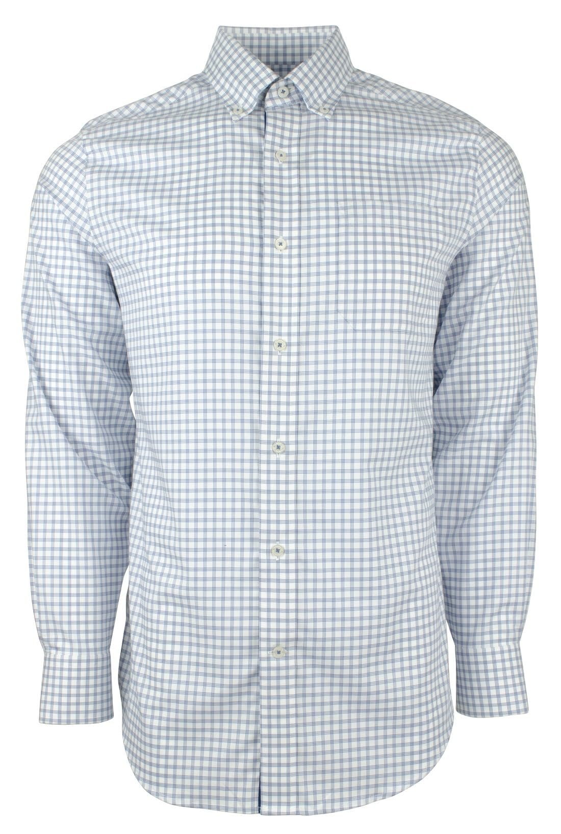 Men's Plaid Button Down Long Sleeve Shirt-DB-S Dutch Blue