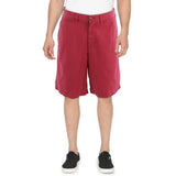 Men's Relaxed Fit 10 Inch Flat Front Chino Shorts Red 42