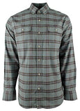 Men's Stretch Plaid Button Down Shirt-J-Large