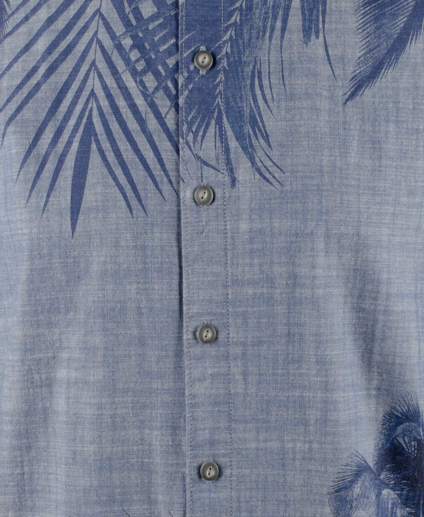 Tommy Bahama Men's Indigo Breeze Long Sleeve Camp Shirt Bengal Blue Medium