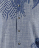 Tommy Bahama Men's Indigo Breeze Long Sleeve Camp Shirt Bengal Blue Medium