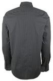 Michael Kors Men's Slim Fit Geometric Lines Long Sleeves Shirt Blck Small Black