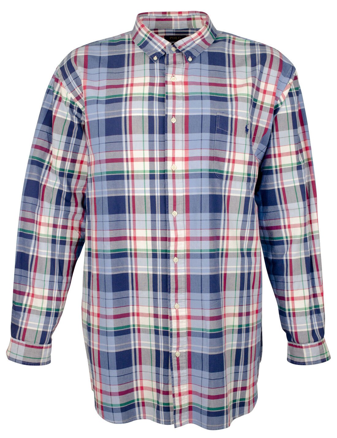 Polo Ralph Lauren Men's Big & Tall Classic Fit Long Sleeve Plaid Oxford Shirt