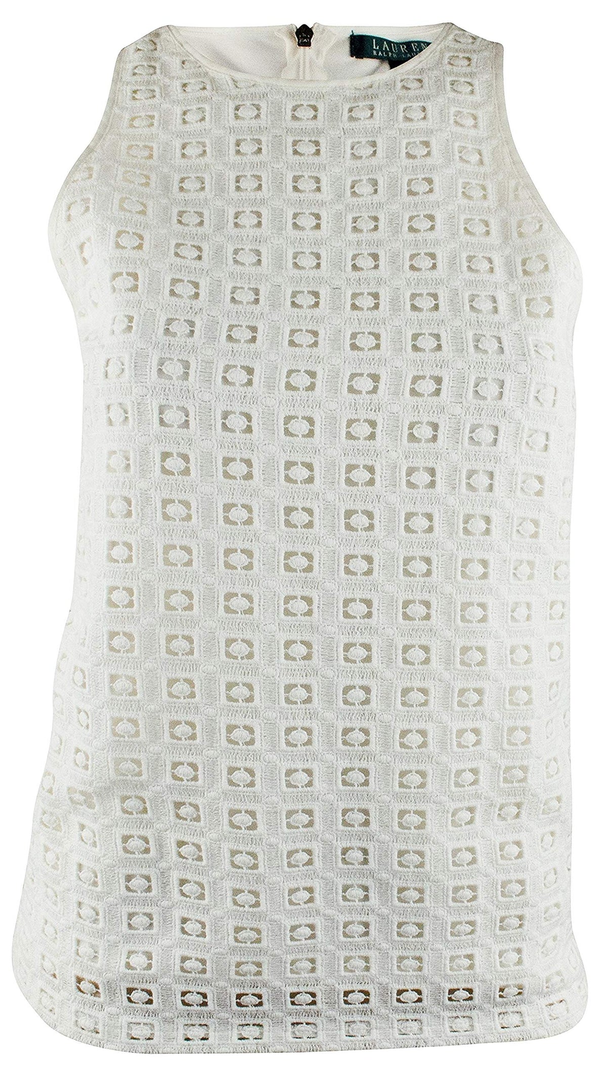 Women's Lace Front Sleeveless Blouse Tank Top-P-Large