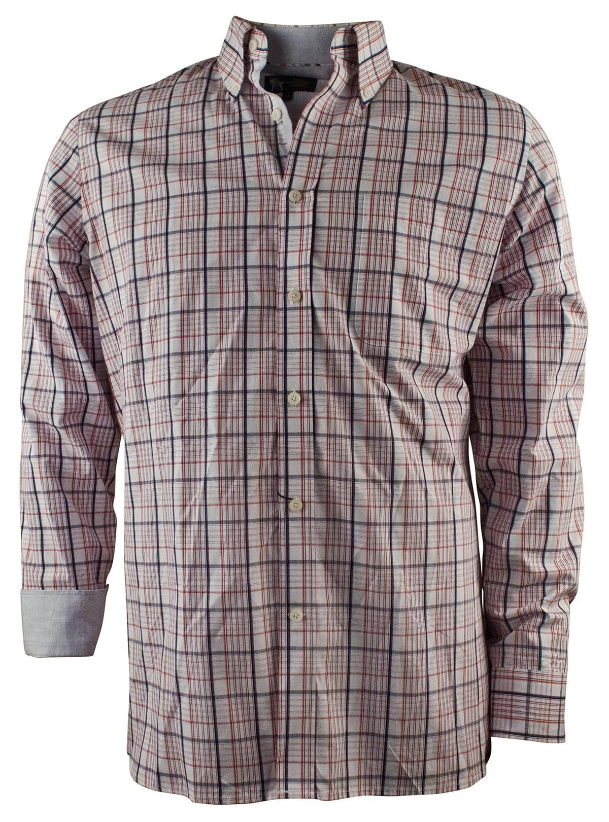 Hart Schaffner Marx Men's Checked Print Long Sleeve Oxford Shirt Large