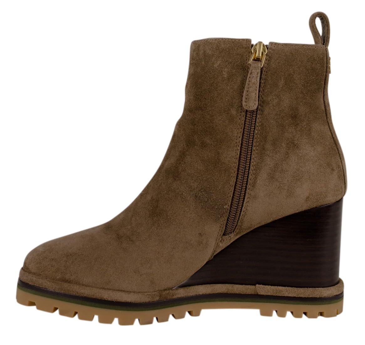Tory Burch Logo 85 mm Lug Sole Wedge Bootie River Rock/River Rock 6 M