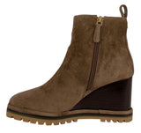 Tory Burch Logo 85 mm Lug Sole Wedge Bootie River Rock/River Rock 6 M