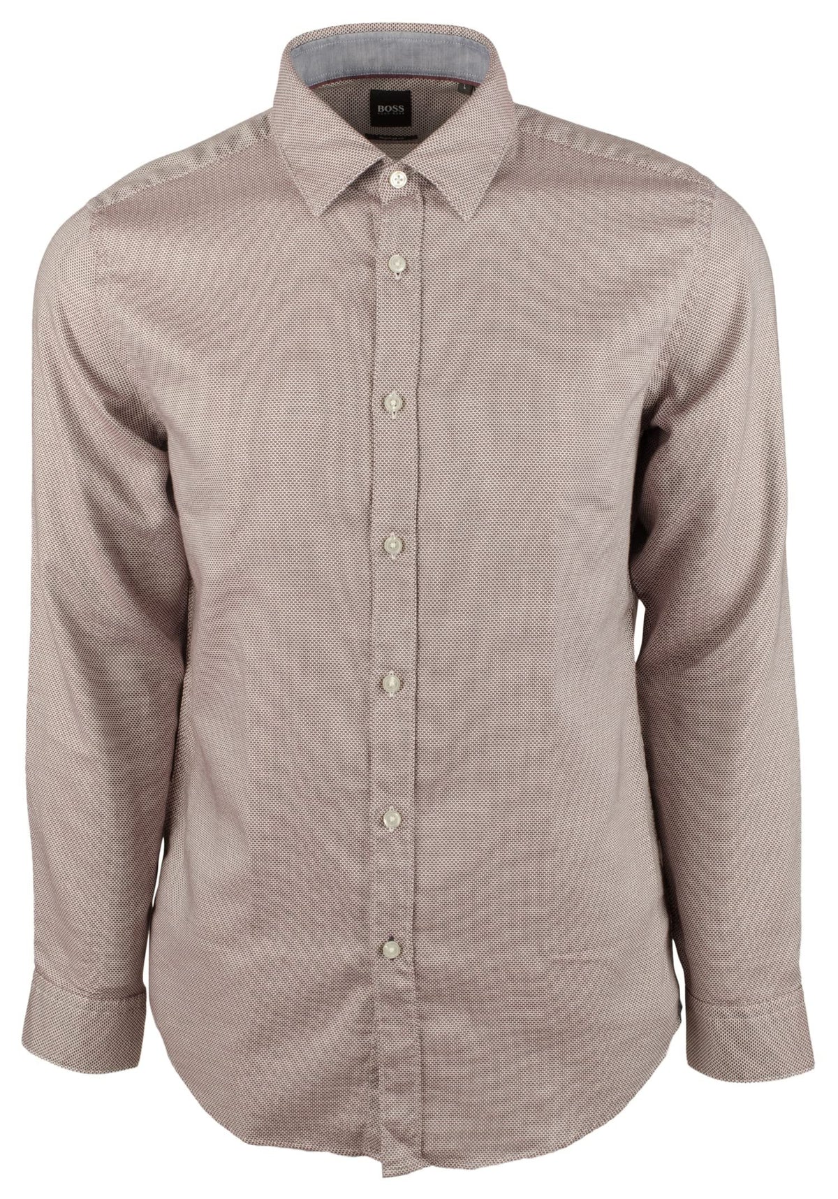 Hugo Boss Men's Lukas Regular Fit Long Sleeves Shirt-DR-Small Dark Red