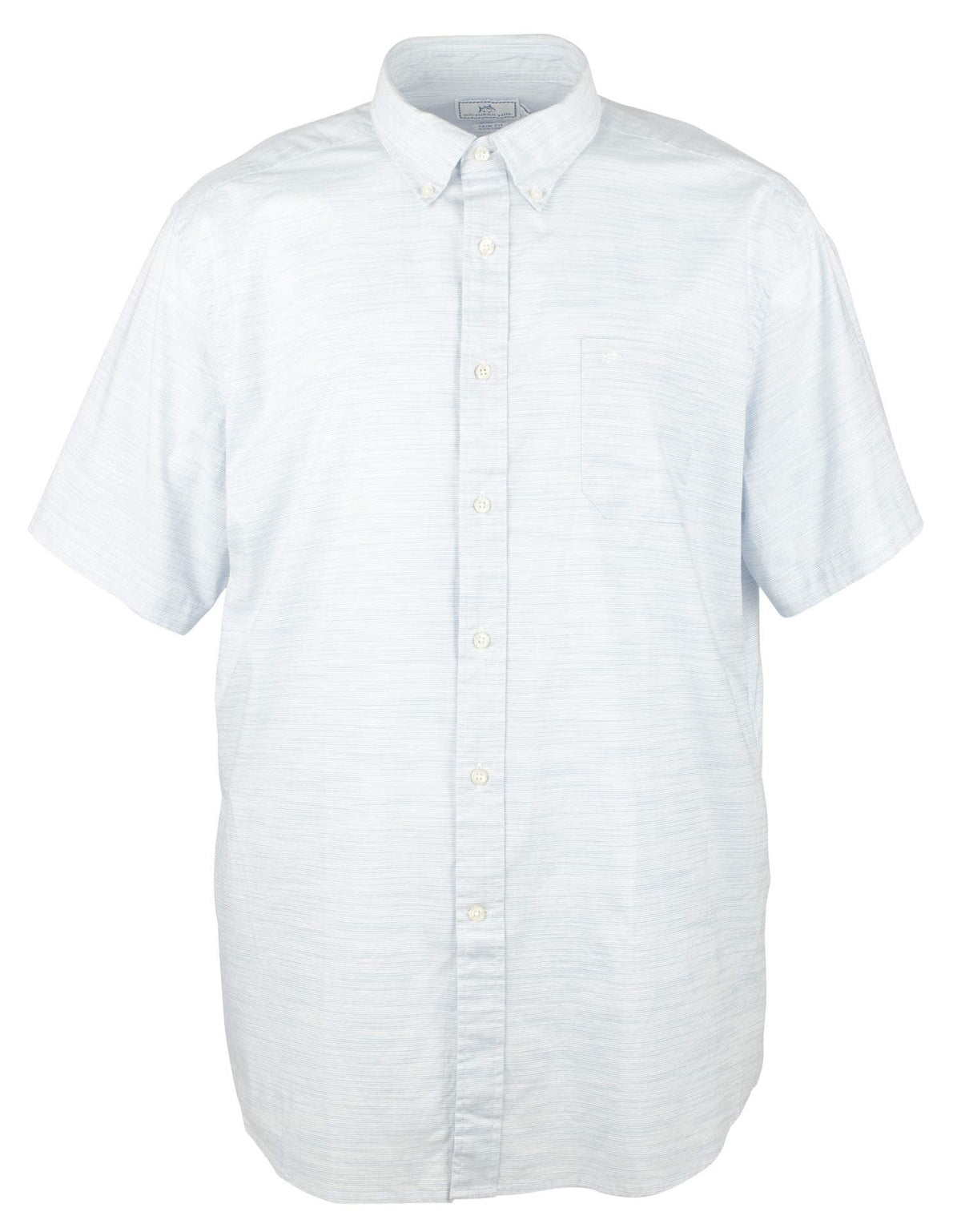 Camisa de manga corta para hombre de Southern Tide, Seven Mile Beach, azul patrimonial, talla pequeña