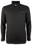 Tommy Bahama Men's Big & Tall Emfielder Mesh Mock Half Zip Long Sleeve Shirt Blk XLT