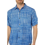 Tommy Bahama Men's Daybreak Batik Short Sleeve Shirt Navy Blue Small