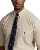 Polo Ralph Lauren Mens Big & Tall Solid Poplin Sport Shirt (3XB, CheckrdKhaki)