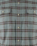 Men's Stretch Plaid Button Down Shirt-J-Large