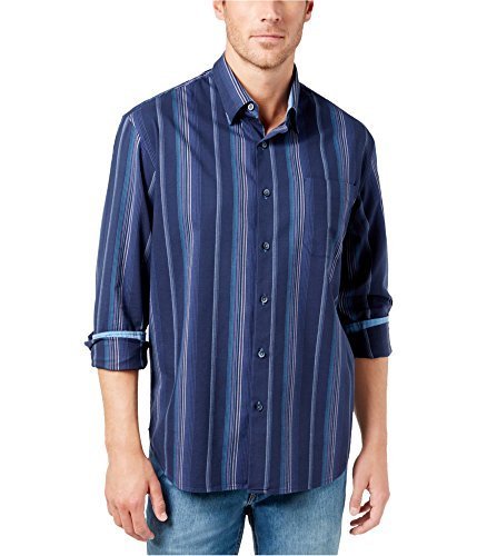 Tommy Bahama Men's Sail Over Stripe Long Sleeve Button Down Shirt Ocean Deep Small