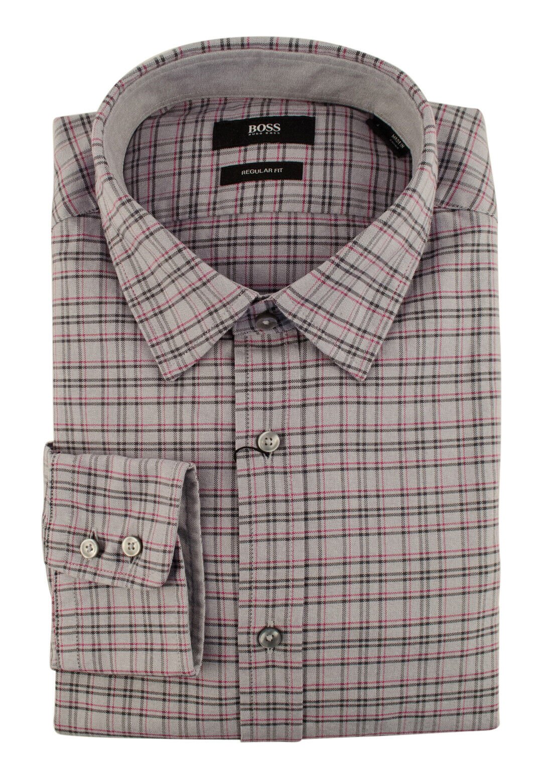 Boss Hugo Boss Men's Regular Fit Lukas Plaid Long Sleeve Dress Shirt M S