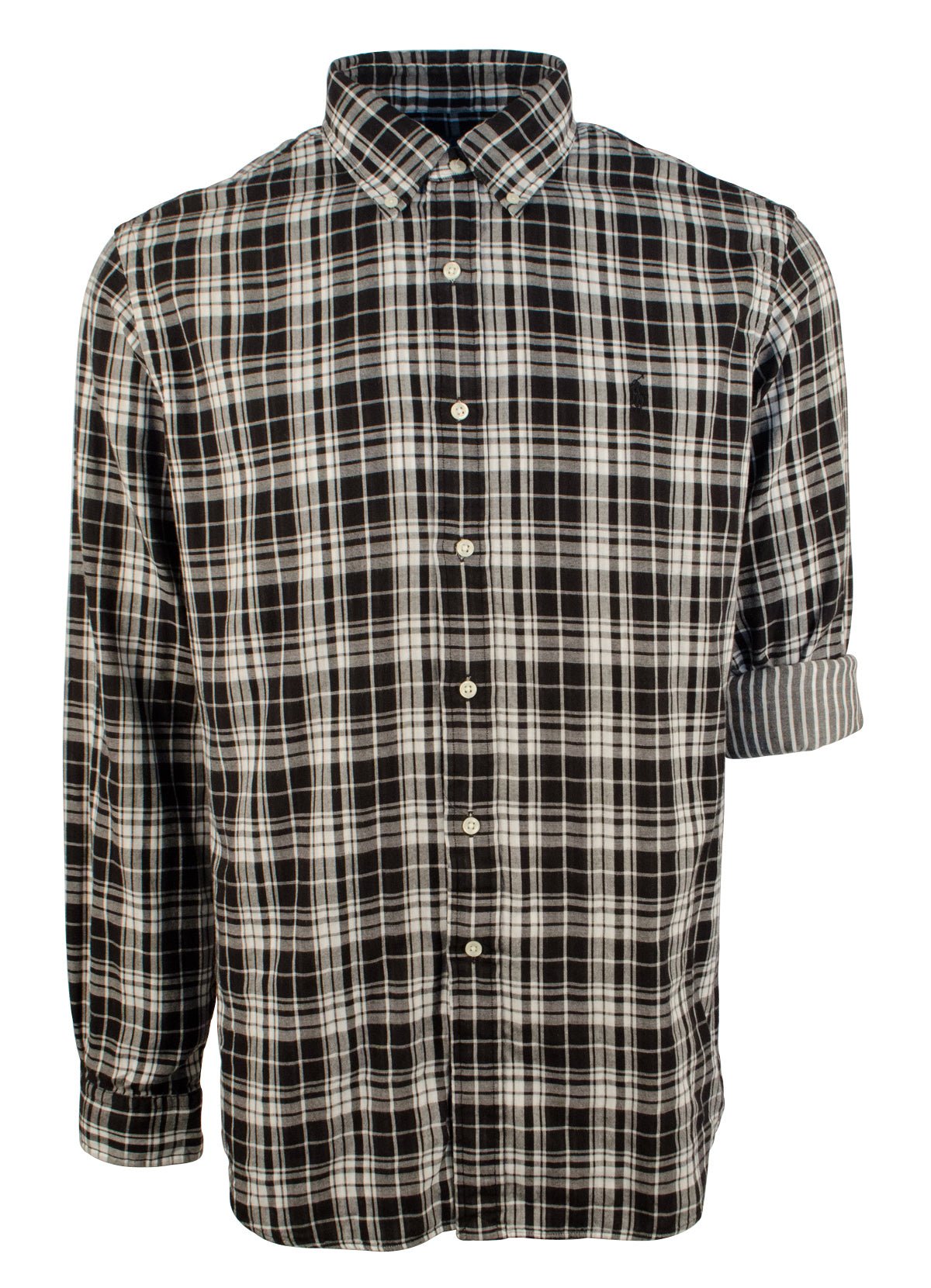 Polo Ralph Lauren Mens' Casual Double Faced Plaid Long Sleeve Shirt BW S