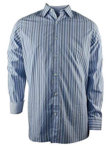Hart Schaffner Marx Men's Multi Striped Oxford Shirt-B-S Blue
