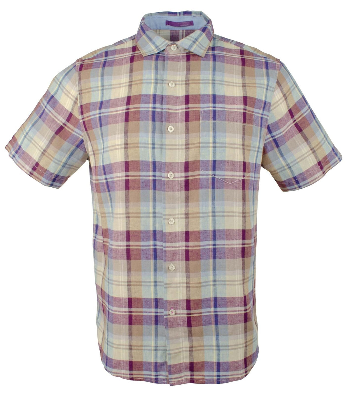 Tommy Bahama mens La Paz Plaid Linen Camp Shirt