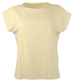 Eileen Fisher Women's Ballet Neck Short Boxy T-Shirt Top XXS Butter
