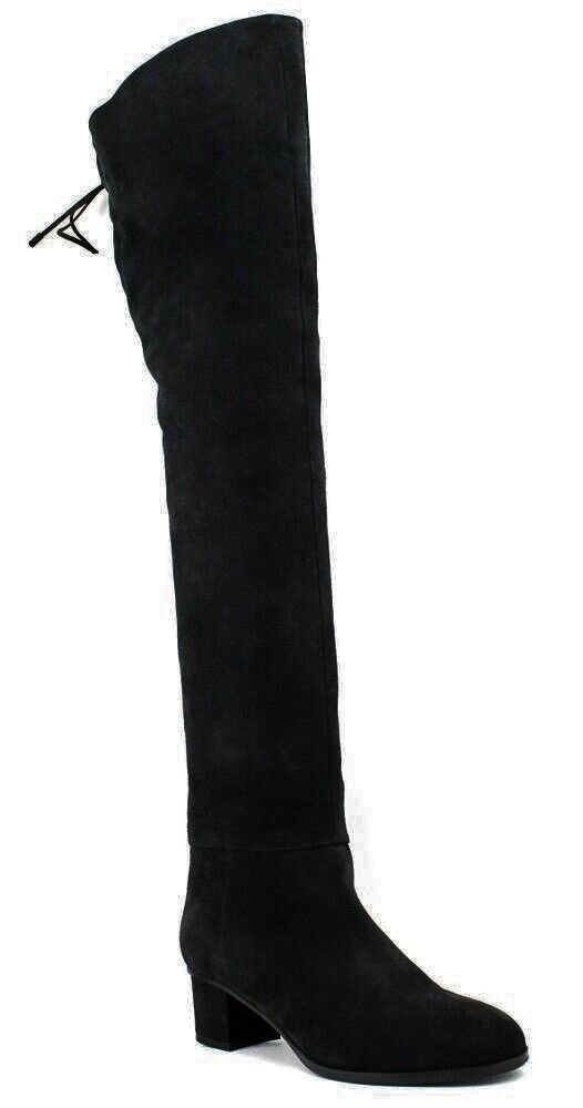 Calvin Klein Women's Over The Knee Nubuck Leather Boot Shoes -Black -39