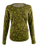 Michael Kors Women's Long Sleeve Shirred Crackle Print Top