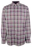 Bugatchi Men's Plaid Classic Fit Wrinkle Free Long Sleeves Shirt O Large