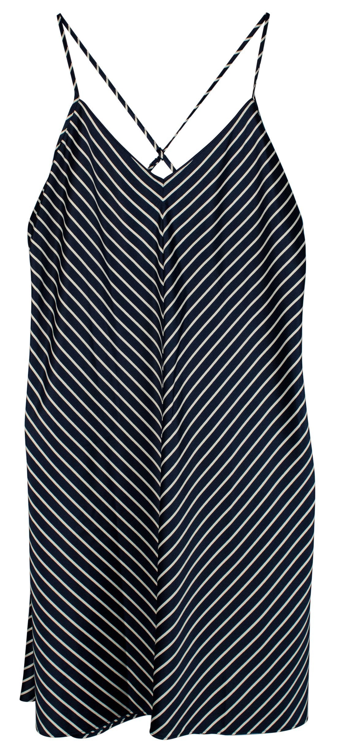 Lauren Ralph Lauren Women's Stripe Satin Chemise NW Large Navy/White