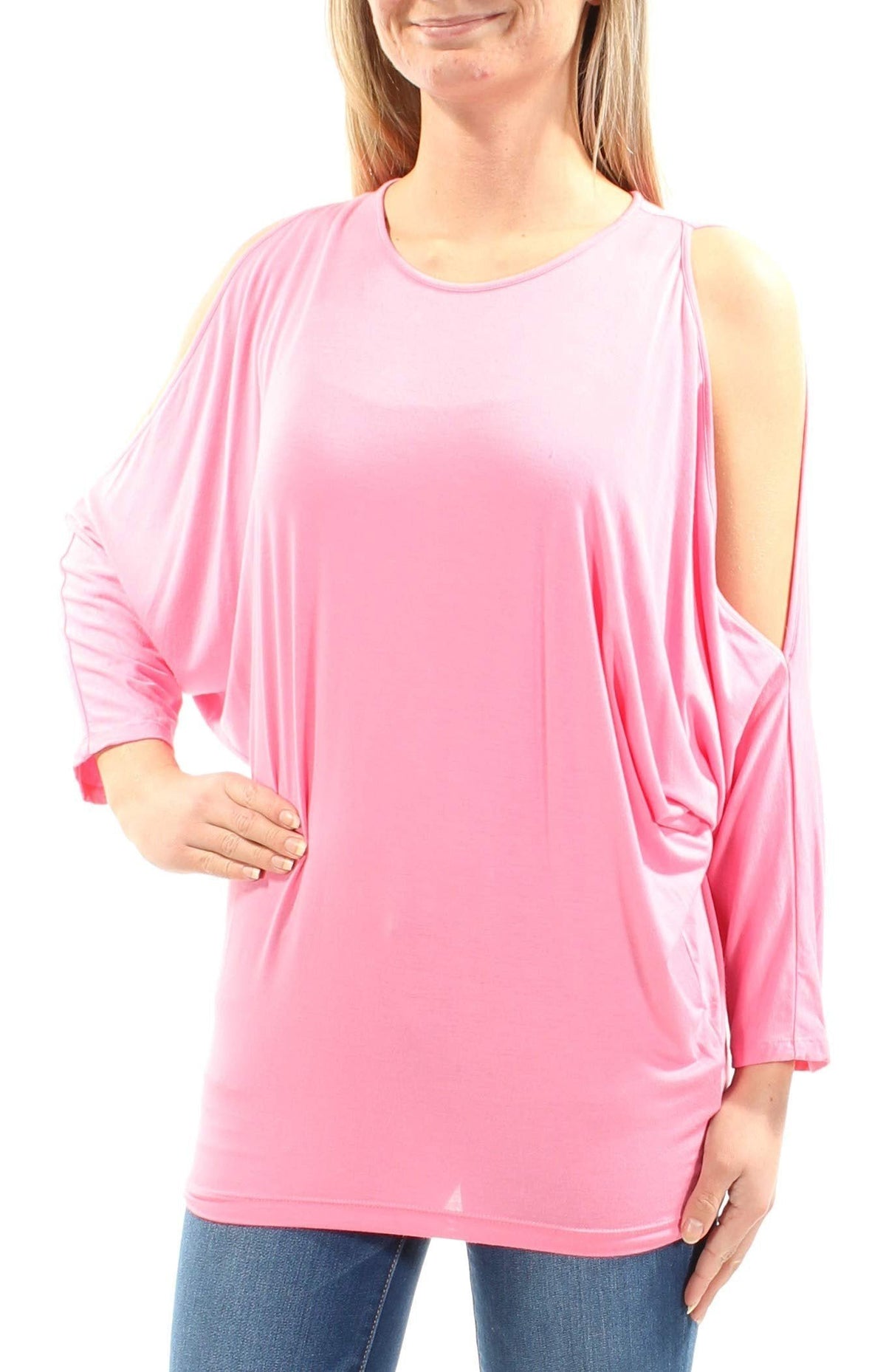 Ralph Lauren Women's Cutout Shoulder Knit Jersey Top (X-Small, PR)
