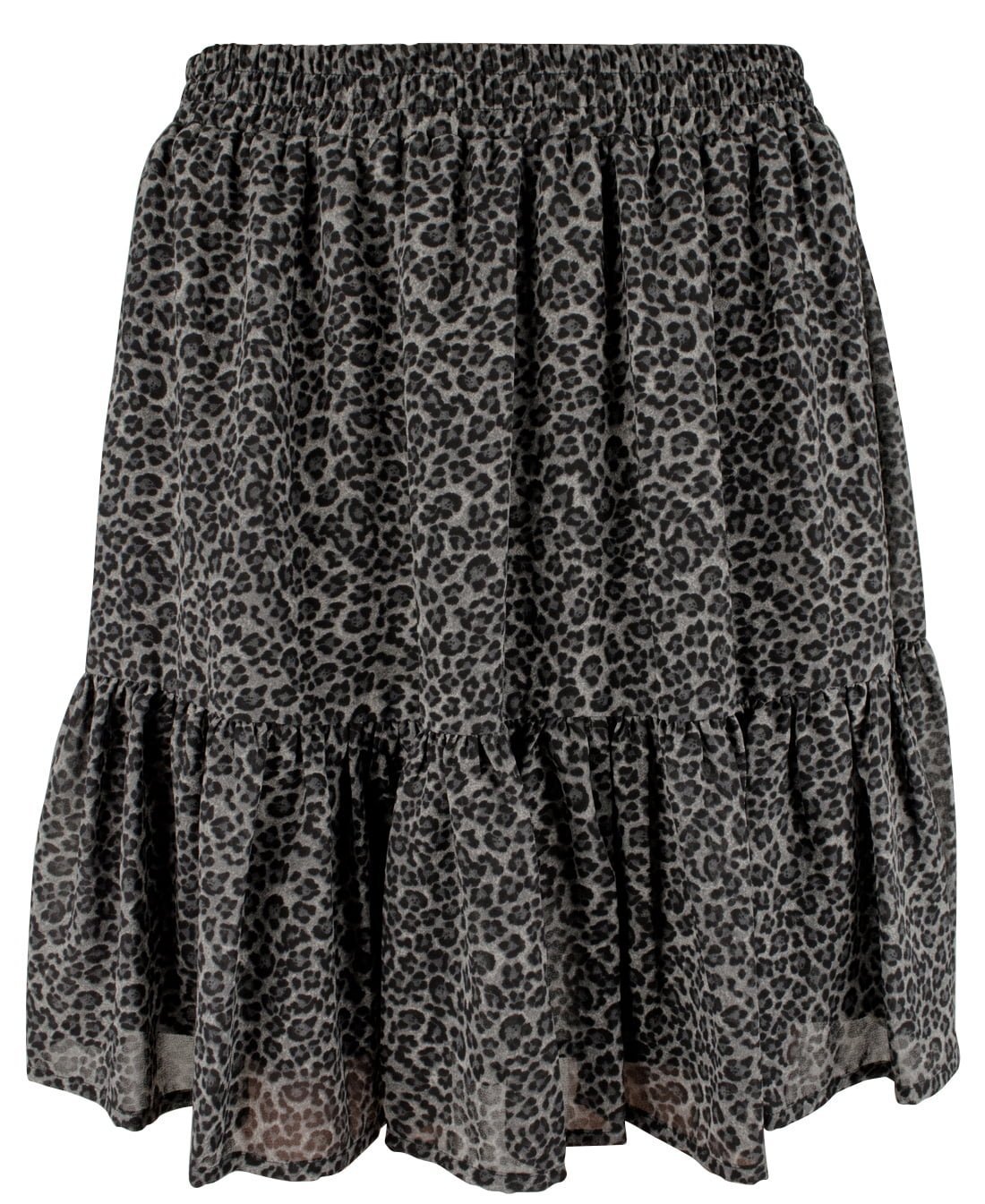 Michael Kors Women's Leopard Print Georgette Ruffled Mini Skirt MGry X-Small